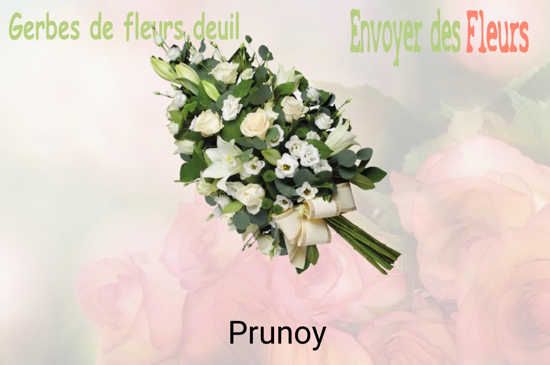 Gerbe de fleurs de deuil livrée à Prunoy